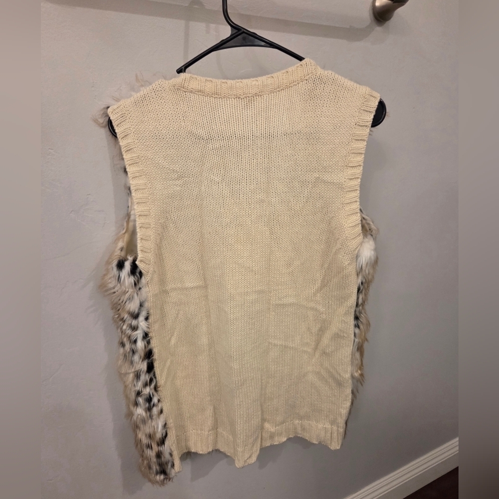 Love on a Hanger Cream Knit Fur Vest - Picture 3 of 3